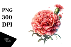 Carnation with Metallic Insertions PNG Product Image 1