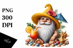 Digital Gnome Beach Wear Yellow Hat Cocktail | Clipart Product Image 1