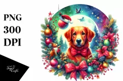 Retro Christmass Dog PNG Product Image 3