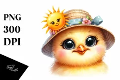 Funny Chick Portrait Sun Hat | Sublimation | Clipart Product Image 3