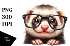Confused Ferret Portrait | Clipart Product Image 1