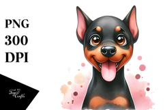 Cute Doberman Pinscher, PNG Product Image 1