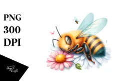 Colorful Baby Bee Sleeping | Sublimation | Clipart Product Image 1