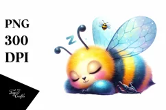 Colorful Sleeping Baby Bee | Clipart Product Image 3