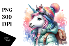Colorful Baby Unicorn in Mountaineer&#039;s Gear Product Image 1