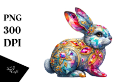 colorful bunny made of diamonds PNG Product Image 1