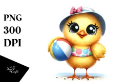 Chick Beachwear Funny Goofy Smile | Sublimation | Clipart Product Image 1