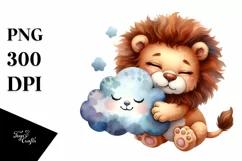 Bright Watercolor Baby Lion Plush | Sublimation | Clipart Product Image 3