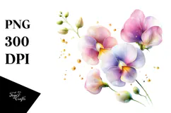 Colorful Sweet Pea PNG Product Image 1