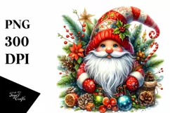 Detailed Vibrant Christmas Gnome, PNG Product Image 1