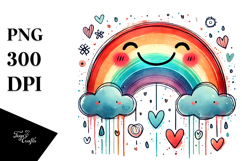 Colorful Smiling Rainbow PNG Product Image 1