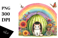 Colorful Cat House | Fantasy Illustration Product Image 1