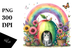 Colorful Cat House | Fantasy Illustration Product Image 1