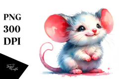 Cute Baby Mouse with Pumpkin PNG Product Image 1