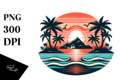 Retro Tropical Island Sunset, 20 oz Tumbler Product Image 1