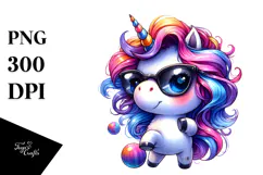 Playful Baby Unicorn PNG Product Image 1