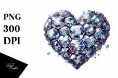 3D Diamond Heart Made of Ice, Transparent PNG Product Image 1