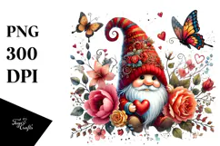 Valentines Gnome Digital Painting PNG Product Image 1