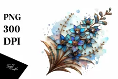 Detailed Small Wooden Sticker Flower Sublimation Clipart Product Image 1