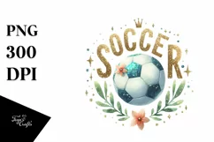 Watercolor Glitter Soccer Sis | Clipart Product Image 1