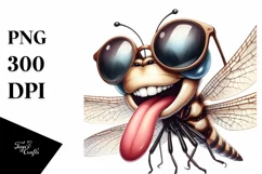 Detailed Dragonfly Funny Sunglasses Tongue Product Image 1