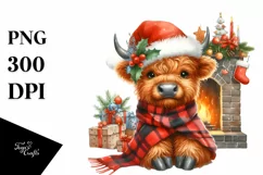 cute glittery Highland Cow PNG Product Image 1