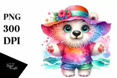 Cute Baby Polar Bear Summer Clipart Product Image 3