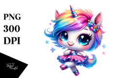 Vibrant Cute Unicorn with Cool Haircut, in the Style of Product Image 1