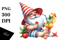 Gnome Drinking a Cocktail, PNG Product Image 1