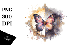 Boho Butterfly with Gold Foil PNG Product Image 1