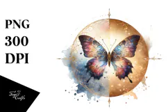 Boho Butterfly with Gold Foil PNG Product Image 1