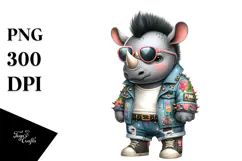 Cute Baby Rhino PNG Product Image 1