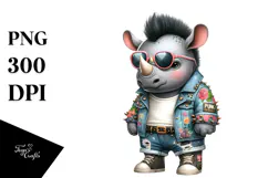 Cute Baby Rhino PNG Product Image 1
