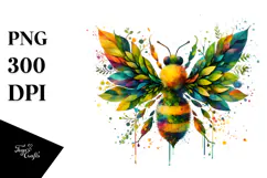 Vibrant Bee with Plant Leaves, 20 oz Tumbler Product Image 1