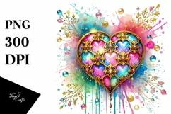 Colorful Heartglass, High-Res PNG Product Image 1