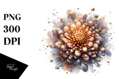Shiny Chrysanthemum with Golden Insertions, Transparent PNG Product Image 1