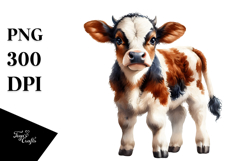 Watercolor Cute Cow, High-Res PNG Product Image 1