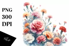Vibrant Carnation PNG with Orange Roses Product Image 1