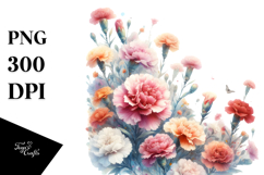 Vibrant Carnation PNG with Orange Roses Product Image 1