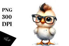 Baby Chicken Big Eyes with es | Sublimation | Clipart Product Image 1