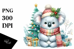 Cute Baby Koala in Winter PNG Product Image 1