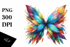 Vibrant Butterfly with Flowers, PNG Product Image 1
