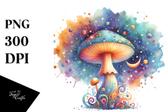 Magical Mushroom Watercolor Clipart Product Image 1