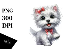 Cute West Highland White Terrier Watercolor PNG Product Image 1