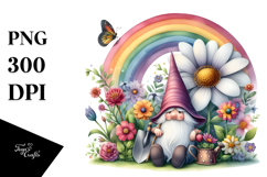 Gnome Rainbow Bird | Sublimation Clipart Product Image 1