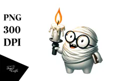 Funny Digital Painting with Candle, Minimal PNG Product Image 1