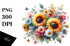 Colorful Small Sunflower PNG Product Image 1