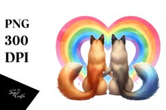 Cute Rainbow Malinois Holding Heart PNG Product Image 1