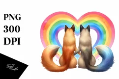 Cute Rainbow Malinois Holding Heart PNG Product Image 1