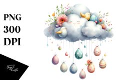 Cloud with Easter Eggs PNG Product Image 1